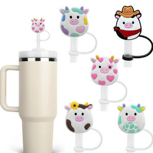 🆕  Reusable Cute Animal Straw Tips Covers